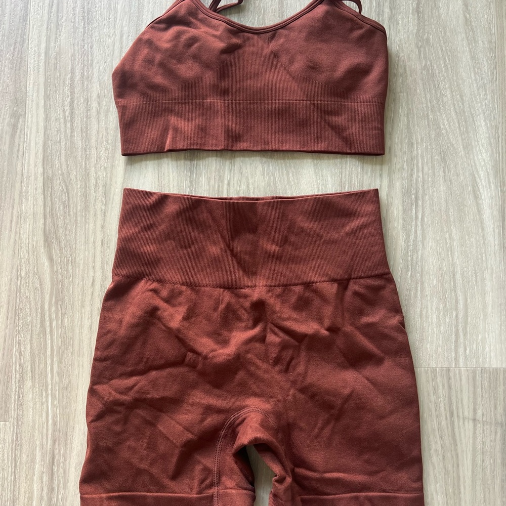 Brown High Waisted Workout Set